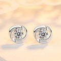 Delphine Silver Rose Stud