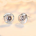 Delphine Silver Rose Stud