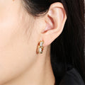 Isolde Crystal Cross Hoop