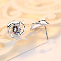 Delphine Silver Rose Stud