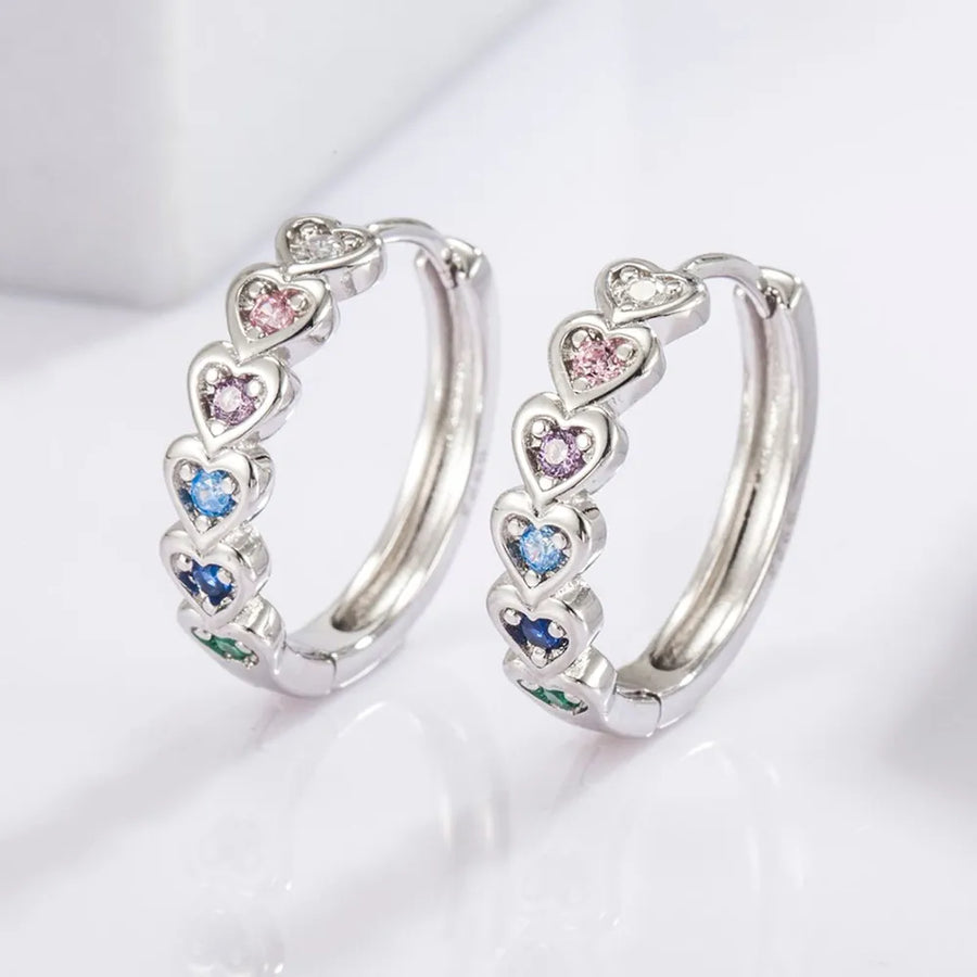 Milano Silver Heart Huggie