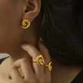 Ines Silver Spiral Stud