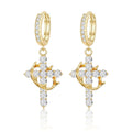 Anouk Crystal Cross Stud
