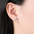 Delphine Silver Rose Stud