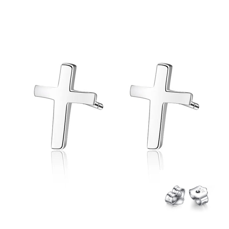 Camille Silver Cross Stud